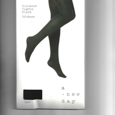 New A New Day Blackout Tights,120 Denier, Black, Size M/L